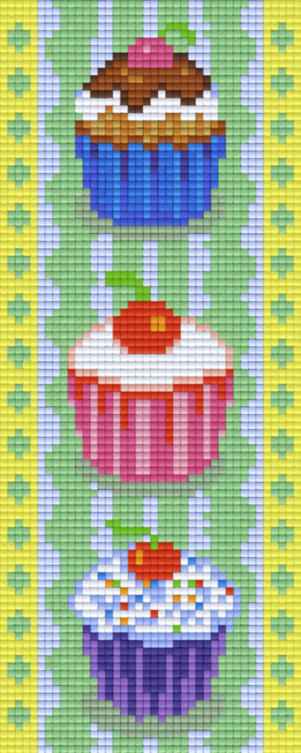 Cupcakes Two [2] Baseplate PixelHobby Mini-mosaic Art Kits image 0